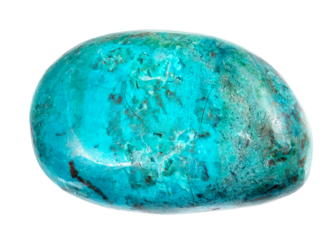 natural tumbled chrysocolla gemstone cutout