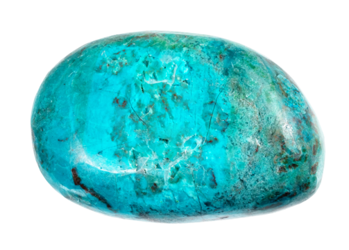 natural tumbled chrysocolla gemstone cutout