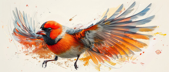 illustration colorful bird