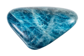 natural tumbled blue apatite mineral cutout
