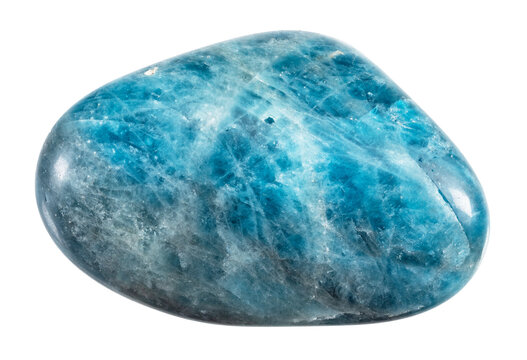 natural polished blue apatite mineral cutout
