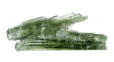 specimen of natural rough zoisite crystals cutout