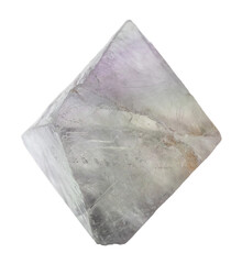 single natural raw fluorite crystal cutout