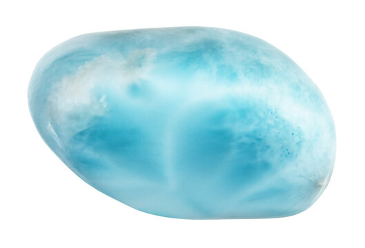 natural polished larimar gemstone cutout