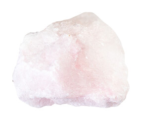 specimen of natural raw pink aragonite rock cutout