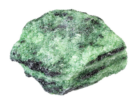 specimen of natural raw zoisite rock cutout