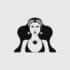 Simple and clear woman logo template