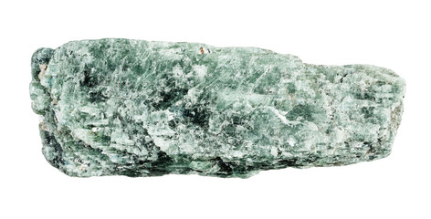 natural raw green kyanite mineral cutout