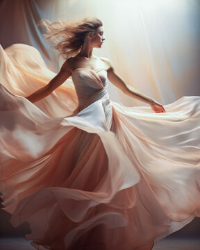 woman in dress dancing
