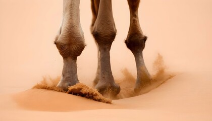 A Camels Hooves Sinking Into The Soft Desert Sand