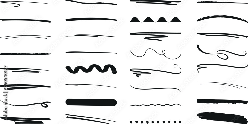 Canvas Prints underline vector set