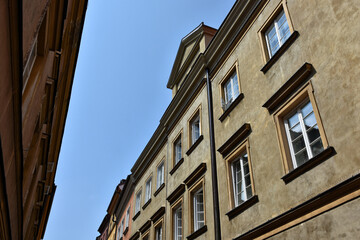 Apartment buildings in Warsaw old town, Poland