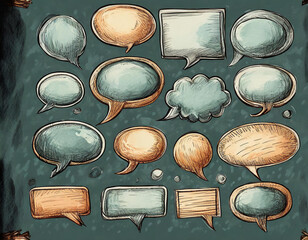 pack of speech bubbles sketches - Powered by Adobe