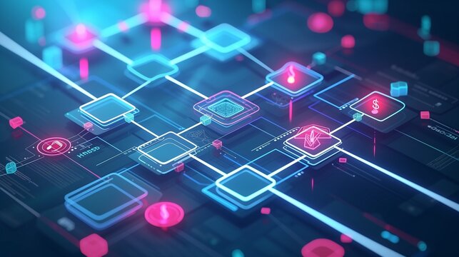 A dynamic flowchart evolving with AI algorithms, illustrating the strategic decision-making process in human resources./