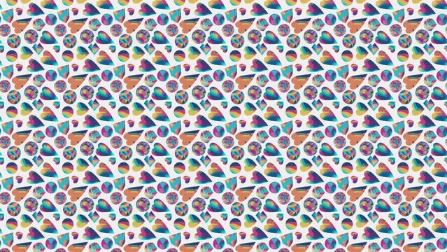 A seamless pattern of hearts and diamonds. Loop Background Animation 