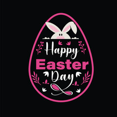 Happy Easter t shirt design with bunny face, apparel, typography, vector, eps 10