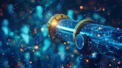 A digital telescope unveiling the vast potential of talent pools, with AI algorithms providing HR professionals a clear vision for strategic workforce planning.