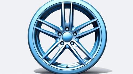 Obraz premium A blue wheel with a black rim