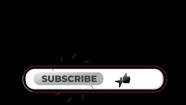 subscribe button animation with transparent background 