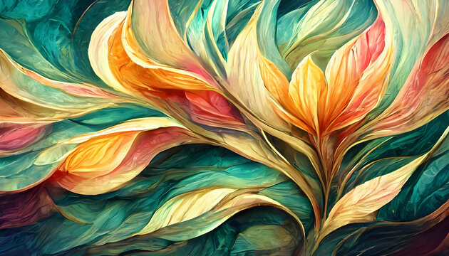 The background is an abstract artistic background with retro of flowers with a bright on digital art concept, Generative AI.