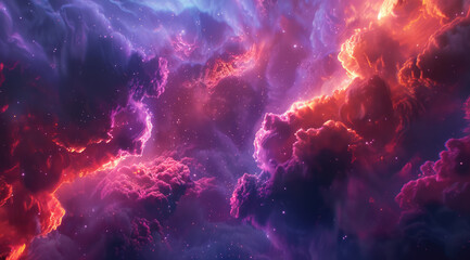 Surreal pink and purple space cloudscape - obrazy, fototapety, plakaty
