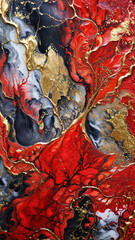 nk Abstract: Bold Red Paint with Watercolor Stone and Liquid Marble Texture, Modern Gold Glitter Red Design Splash - Design Template, Wallpaper, Background - Artistic Luxury for Creative Projects