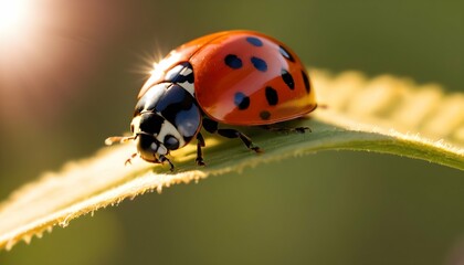 A Ladybug Basking In The Warmth Of The Sun