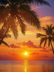 Golden Horizon. Embracing the Tropical Sunset