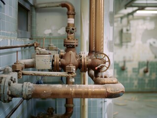 Fototapeta premium industrial pipes in factory