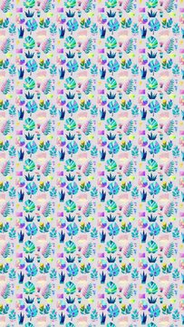 Vector graphics of colorful leaves. Loop Background Animation