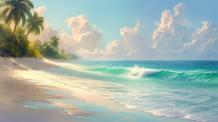 beach with palm trees