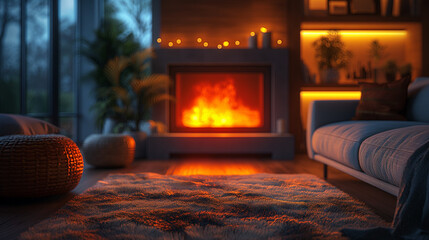 living room with fireplace