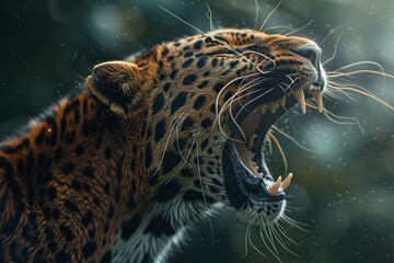 close up portrait of a leopard - Powered by Adobe