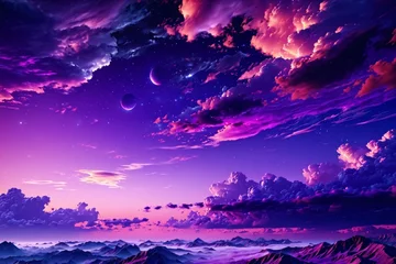 Deurstickers Abstract purple landscape © serj