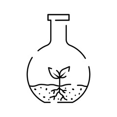 Soil line icon. Simple Plants Related Vector Line Icon. Contains such Icons as Leaf on Hand and Growing Conditions. Seeds and irrigation. Spring