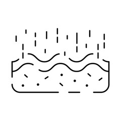Soil line icon. Simple Plants Related Vector Line Icon. Contains such Icons as Leaf on Hand and Growing Conditions. Seeds and irrigation. Spring