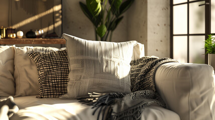 Lifestyle influencer home decor tour, creative cozy ambiance, 3D render, close-up,