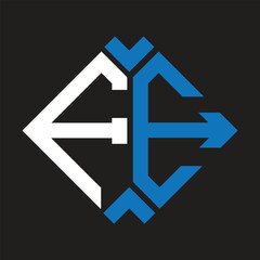 FE letter logo design on black background. FE creative initials letter logo concept. FE letter design.
