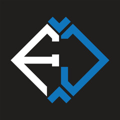 FJ letter logo design on black background. FJ creative initials letter logo concept. FJ letter design.
