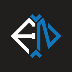 FN letter logo design on black background. FN creative initials letter logo concept. FN letter design.
