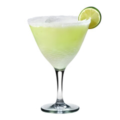 An Isolated Frozen Margarita Cocktail Drink, Transparent Background, PNG