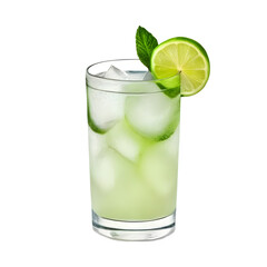 An Isolated Gin Rickey Cocktail Drink, Transparent Background, PNG