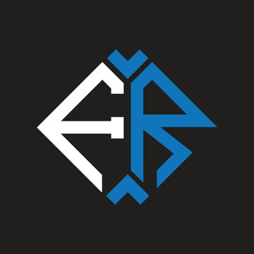 FR letter logo design on black background. FR creative initials letter logo concept. FR letter design.
