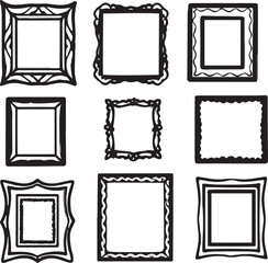 Set frames. Hand drawn vector illustration	