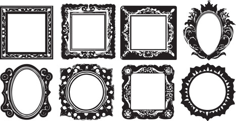 Set frames. Hand drawn vector illustration	