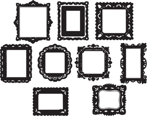Set frames. Hand drawn vector illustration	