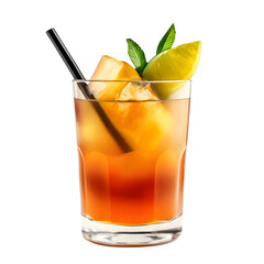 An Isolated Mai Tai Cocktail Drink, Transparent Background, PNG