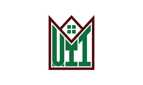 UII initial letter real estate builders logo design vector. construction, housing, home marker, property, building, apartment, flat, compartment, business, corporate, house rent, rental, commercial