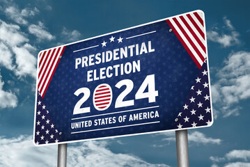 Presidential Election in United States of America in 2024 - traffic sign information
