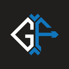 Obraz premium GF letter logo design on black background. GF creative initials letter logo concept. GF letter design. 